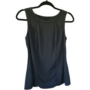 Ann Taylor Silk Blend Sleeveless Blouse Grey Sz S Elegant‎ Minimalist Office Top